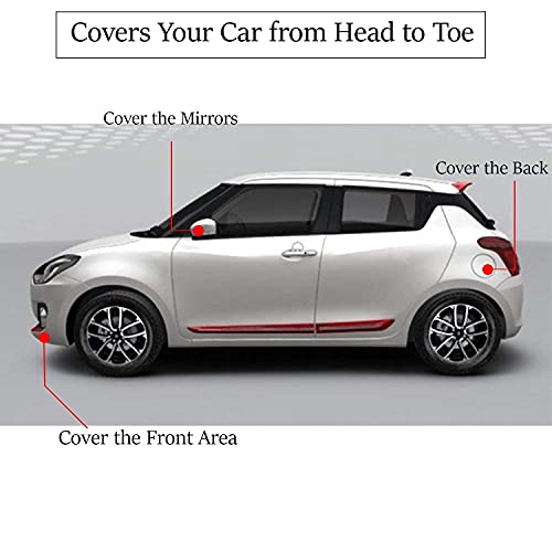 Image of Allextreme HI5002 Car Body Cover Compatible with Hyundai Old i10 Custom Fit Dustproof UV Heat Resistant Indoor Outdoor Body Protection (Navy Blue & Blue with Mirror)