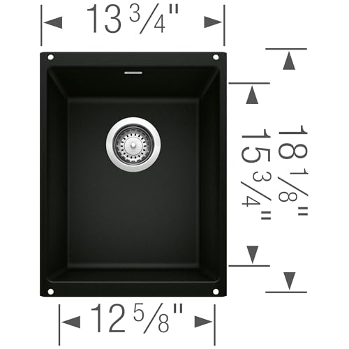 BLANCO 402657 Precis SILGRANIT 13" Undermount Bar Sink, Coal Black by Blanco - Image 2