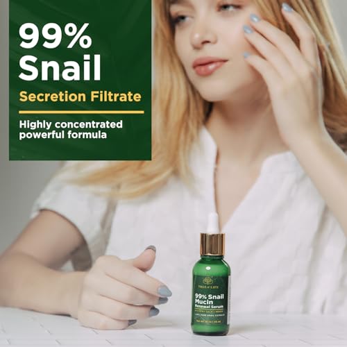 Tree of Life Beauty 99% Snail Mucin Serum - Hydrating Serum for Face with Aloe Vera and Cucumber - Snail Serum Pore Minimizer for Face - Highly Concentrated Skin Care Face Serum for Women 1 Fl Oz - Image 4