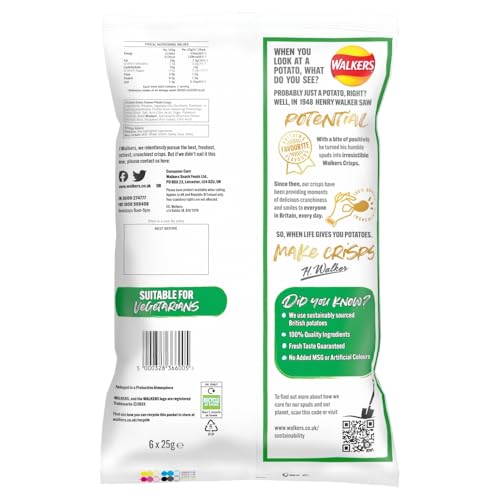 Walkers Pickled onion 6 pack - 25g