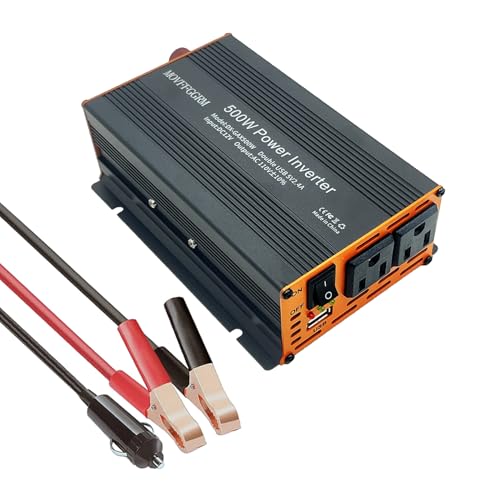 Image of MOVFFGGRM 500W Power Inverter Modified Sine Wave for Vehicles,DC 12V to 110V 120V New Black