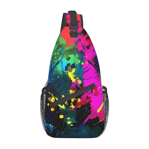 Sac à bandoulière voyage et randonnée au motif coloré abstrait pour toutes vos aventures