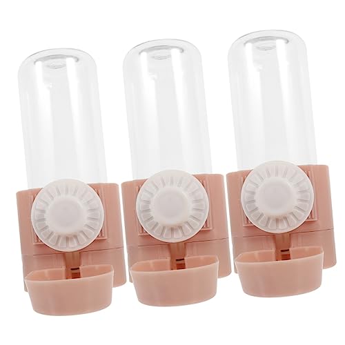 BESPORTBLE 3pcs Dog Water Dispenser for Pets Automatic Hanging Water Bottle for Dogs and Bottle for Easy Monitoring for Cages and Travel Stylish Pink