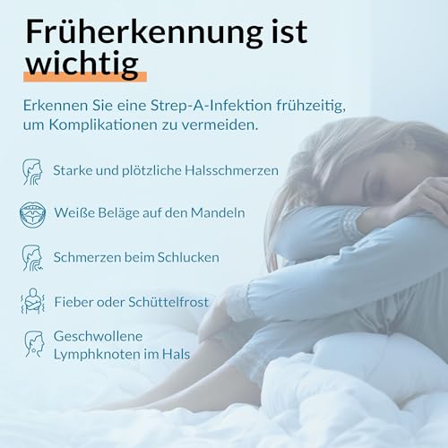 GetTested Strep A Testkit – CE-zertifizierter Rachenabstrich für zu Hause zum Nachweis von Streptococcus Gruppe A, schnelle Ergebnisse in 5 Minuten, einfacher und diskreter Selbsttest