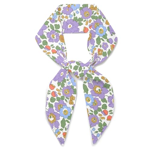 Liberty London Purse, Head or Neck Scarf - Betsy Lavender Purple Skinny Scarf - Headband, Handbag flair - Silky Floral Tana Lawn Cotton - Choose Length