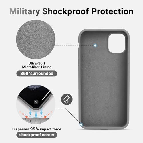Image of DIZORO Microfiber Candy Case Compatible for iPhone 11 6.1 inch, Shockproof Slim Back Cover Liquid Silicone Case (Space Grey)