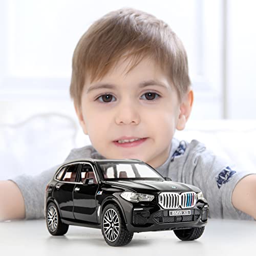 TGRCM-CZ 1/32 X5 SUV Modellauto Spielzeug, Druckguss Legierung Pull Back Auto Modell mit Licht und Sound Spielzeugfahrzeuge für Kinder Schwarz
