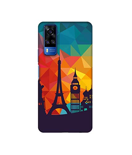 Image of Colored Paris Design 3D Printed Hard Back Case Cover for Vivo Y51A / Y31 (2021)