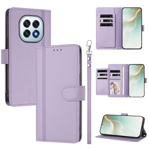 Jiajihua Cover Compatible with Oppo F29 5G,Compatible with Oppo A5 (China) Phone Case【Wallet Design Dual Card Slot Cash Flip Kickstand Drop Protection】 Purple