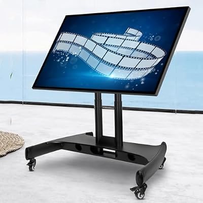 iumLeap Monitor Arms TV Stand Mobile TV Cart, Suitable for Rolling Floor Stand with Adjustable Height for 32-75 Inch TVs