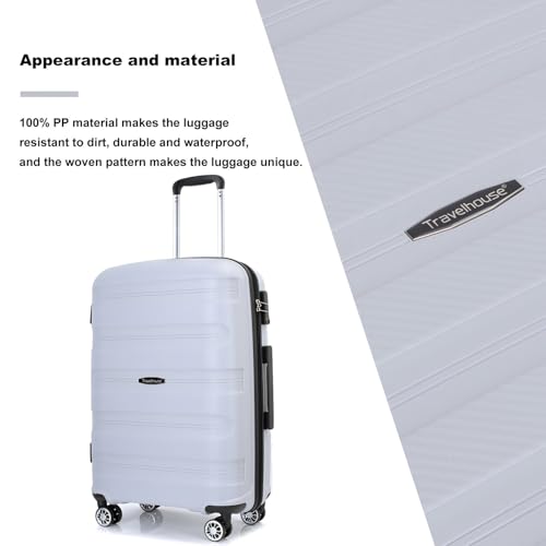 Lightweight Durable Hardshell Suitcase Set - 3-Piece Luggage with Lock, 20/24/28 Inch, Silver4