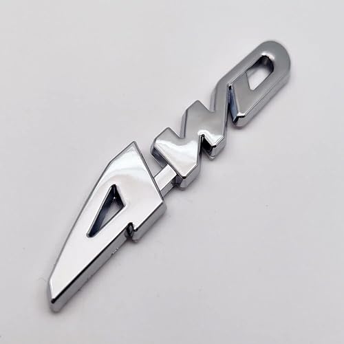 1 unids cromo metal 4WD puerta trasera maletero insignia 4x4 coche SUV emblema calcomanía (plata)