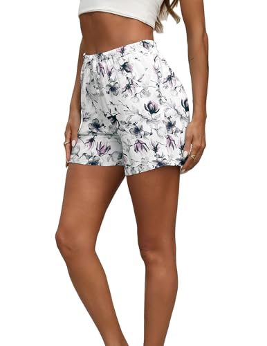 Image of Ekouaer Pajama Shorts for Women Soft Comfy Lounge Shorts Drawstring Pj Shorts Short Pajama Bottoms with Pockets S-XXL