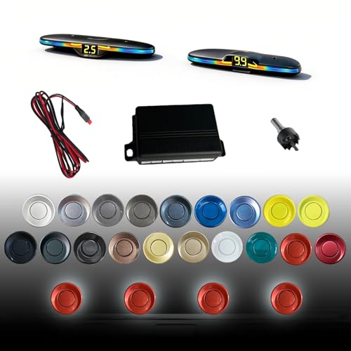 Image of Parking Sensor kit New Feature Rear with Selectable Distance in Feet, Bidirectional Display Options, and Customizable Numeric Orientation and There are 20 Color Probes to Choose from(Red)