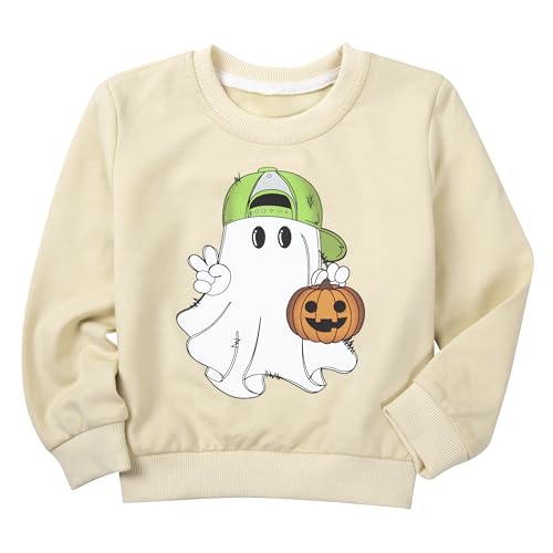Girl Boy Pumpkin Ghost Pullover Long Sleeve Cute Spooky Tops Halloween Sweatshirt