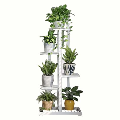 Estante de metal para plantas, escalera de flores, resistente para interiores, para esquina, sala de estar, balcón, terraza, patio, estante de exhibición de plantas negro