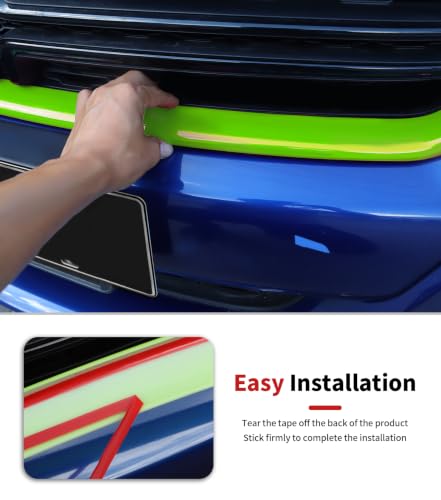 Image of Voodonala for Charger Front Grille Inserts Trim for 2015-2023 Dodge Charger, Radiator Grill Cover Protector, ABS Green Exterior Accessories, 2PCS