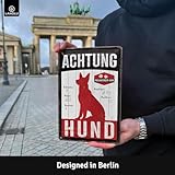 LANOLU Retro Blechschild Warnung vor dem Hund Schilder, retro Blechschild vorsicht Hund Schild, Achtung Hund Schild lustig, Warnschild Hund, Metallschilder mit Sprüchen, 20x30cm