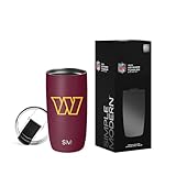 Simple Modern Officially Licensed NFL Washington Commanders 16oz Travel Coffee Tumbler with Flip Lid | Stainless Steel Cup | Football Gifts for Men, Women | Voyager Collection | Washington Commanders