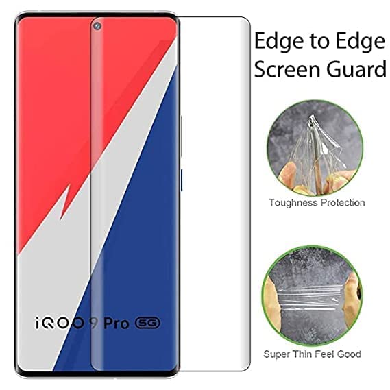 Image of OCTRIX Tempered Glass Design for Vivo IQOO 9 Pro Advanced Border Less Full Edge to Edge 3D Curved UV Screen Protector and Easy Installation Kit (Pack of 1)- By Blackwik