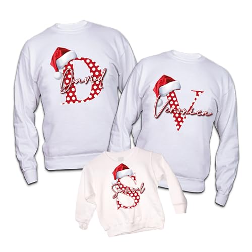 Set Tris di Felpe Famiglia Natale Bianche - Maglie Natalizie