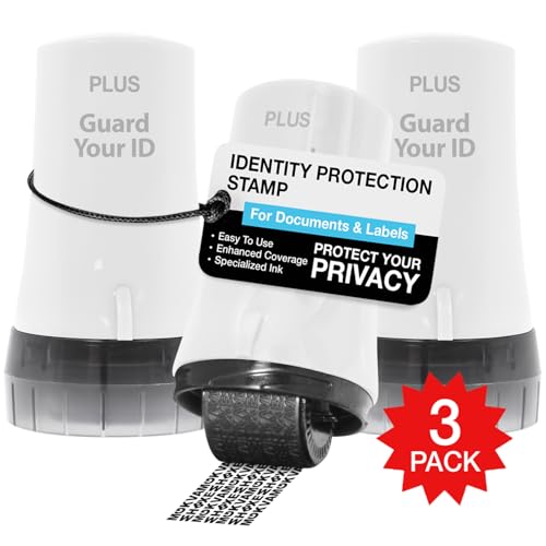 Image of Guard Your ID Advanced 2.0 Roller Identity Privacy Stamp for Identity Theft Prevention and Security (Regular 3-Pack, White)