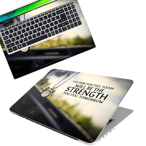 Galaxsia Strenght Full Body Vinyl Laptop Skin/Sticker/Cover Upto 15.6 Inches Laptops Laminated-Removable-HD Quality Compatible for Hp-Dell-Sony-Lenovo-Asus etc.(15x10 Inches)