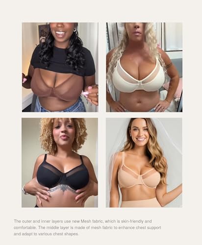 Image of Lover-Beauty Minimizer Bras for Women Full Coverage Unlined Underwire Bras Plus Size Lifting Bra for Heavy Breast