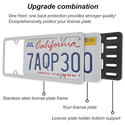 image for Mandark Car License Plate Bracket, Stainless Steel Vehicle Front Tag H