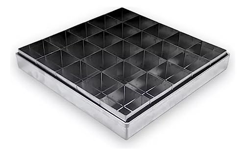 Forma De Brownie 31x31x3 E Cortador 6x6 C/25 Cavidades Inox