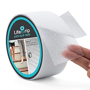 LifeGrip Anti Slip Transparent Anti Slip Tape, 2 inch by 30 feet, Non-Slip Traction Grip Tape to Tubs, Boats, Stairs, Clear, Soft, Comfortable for Bare feet (2″ X 30′)