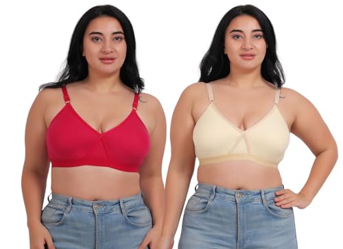Image of Fabme Women's Seamless Plus Size Cross-Belt -White, Black Pack of 2, 3