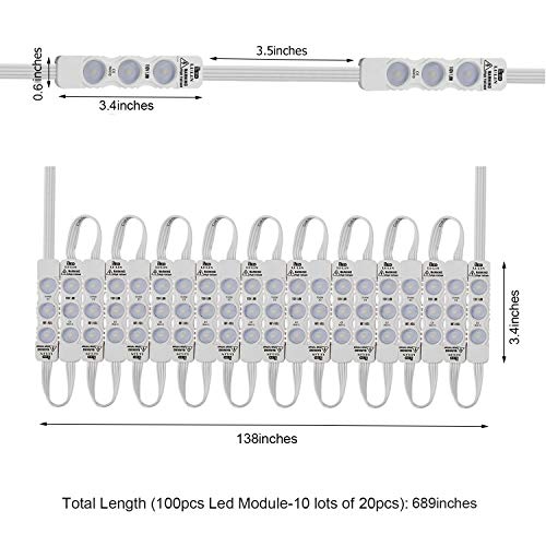 Lulin Upgraded 100Pcs Led Module Strip Lights White thumb #3