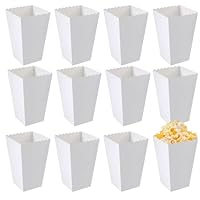 24 Stück Popcorn Tüten Weiß, Candy Bar Tüten Popcorntüten Klein Spitztüten Papier Popcorn Eimer Klein Snacks Candy Becher Behälter Für Partys Filmabend