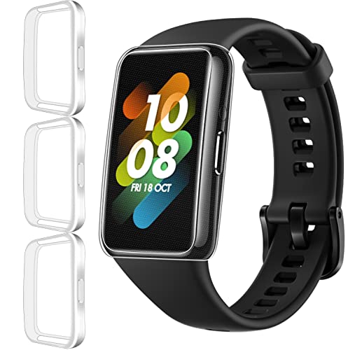 iVoler 3 Piezas Funda para Huawei Band 7/6 / Honor Band 7/6, Cubierta Completa Protector de Pantalla Carcasa Protectora Transparente Suave TPU Silicona Caso Anti-Arañazos Case Cover