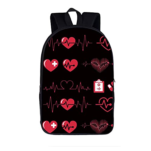 Sac à dos hommes ordinateur portable motif coeur rouge 3d pour ado et loisir