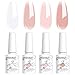 Vishine smalto gel semipermanente, 4 colori, trasparente, bianco latte, rosa, smalto naturale, gel di cristallo, asciugatura con UV/LED, 8 ml