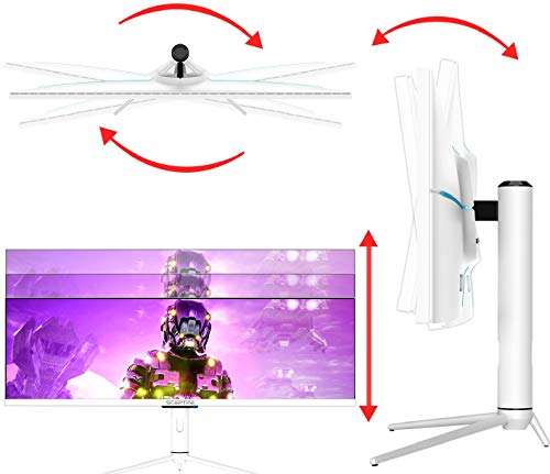 Sceptre Ips 43.8 Inch Ultrawide 32:9 Led Monitor 3840X1080 Up To 120Hz Displayport Hdmi Usb Type-C Hdr600 Amd Freesync Premium Build-In Speakers And Remote, Nebula White (E448B-Fsn168) #TOP4