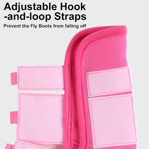 Image of Horse Fly Boots, Mesh Fly Boots for Horse Set of 4, Equine Leg Protection | Breathable Horse Leg Fly Wraps, Horse Leggings Reduce Stomping, Non-Slip Leg Guards for Mini Pony Horse Donkey