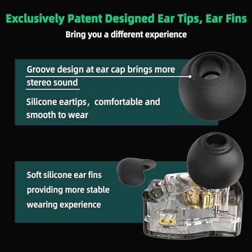Image of CCZ BC01 PRO in Ear Monitor Headphones, 1BA 1DD Hybrid Driver Wired Gaming Earbuds, Deep Bass Sound Wired Ear buds, HiFi IEM for Gaming Video Calling Singer Musician Drummer (without mic, Dark Black)