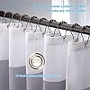 AmazerBath Grey and White Shower Curtain Fabric, Striped Shower Curtain Cloth with Heavy Duty Stones and Rust-Resistent Metal Grommets, 72 W x 72 H