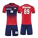Produktbild Personifizieren Kinder Erwachsene Trikot Fussballtrikot Kinder mit Namen Nummber Team Logo Home Auswärts Fußball Trikot (rot)