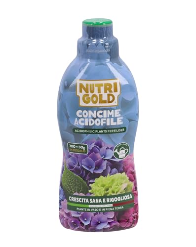 NutriGold® fertilizante Plantas Acidófilas | Abono para Hortensias, Azaleas, Gardenias y Especies Acidófilas - Magnesio y Hierro - Natural de 1ª Calidad - Líquido 750g