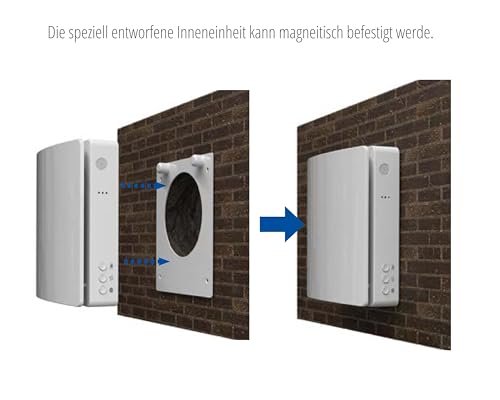 JESSP Eco Smart DZ Wohnraumlüftung – Luftfeuchte-gesteuert, 97 % Wärmerückgewinnung, WLAN, F7-Filter, Ø160 mm, 60 m³/h, leise ab 11,2 dB, Energieklasse A, 5 Jahre Garantie, für Wandstärken bis 470 mm