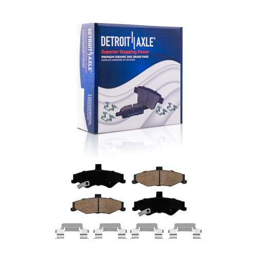 Image of Detroit Axle - Brake Kit for 1998-2002 Chevrolet Camaro Pontiac Firebird Drilled Slotted Disc Brake Rotors Ceramic Brake Pads 1999 2000 2001 Replacement : 11.92 inch inch Front and 12.01 inch inch Rear Rotors