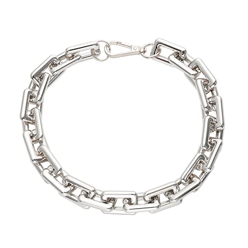 ANAZOZ Collier Chaîne Maille Épaisse Punk 42CM Accessoires Fantaisie Argent