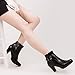 mysoft Women's Zipper Booties Chunky Stacked Heel Ankle Boots Buckle Strap Ankle
