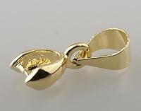 Vista 2 de 1 caja de 30 piezas de clip de clip de pellizco relleno de oro real para bricolaje fabricación de joyas (mezcla de 3 colores)