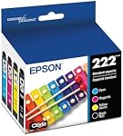 EPSON 222 Encre Claria Capacité standard Noir & Cartouche couleur Combo Pack (T222120-BCS) Travaille avec la main-d'œuvre WF-2960, Expression XP-5200