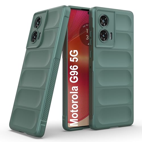 Image of Zapcase Back Case Cover for Motorola G96 5G | Compatible for Motorola G96 5G Back Cover | Liquid Silicon Magic Case with Camera Protection | Dark Green